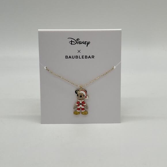 Baublebar Disney Santa Claus Mickey Mouse 3D Christmas Necklace NEW - Picture 1 of 4